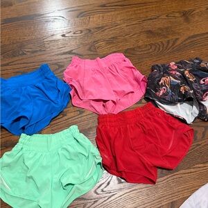 Lululemon collection 0-2!!! 6 pairs good condition hotty hot shorts